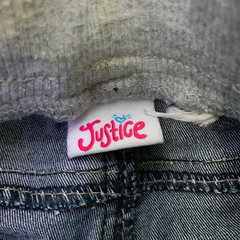 Justice girls skinny blue jeans elastic waistband Size 6